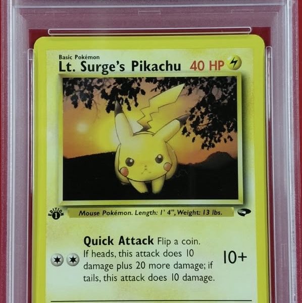 2000 Pokémon Gym Challenge LT. Surges Pikachu 1st Edition